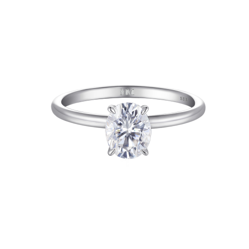Mystique - Ovale Solitaire Moissanite Ring met Hidden Halo | Wedfit